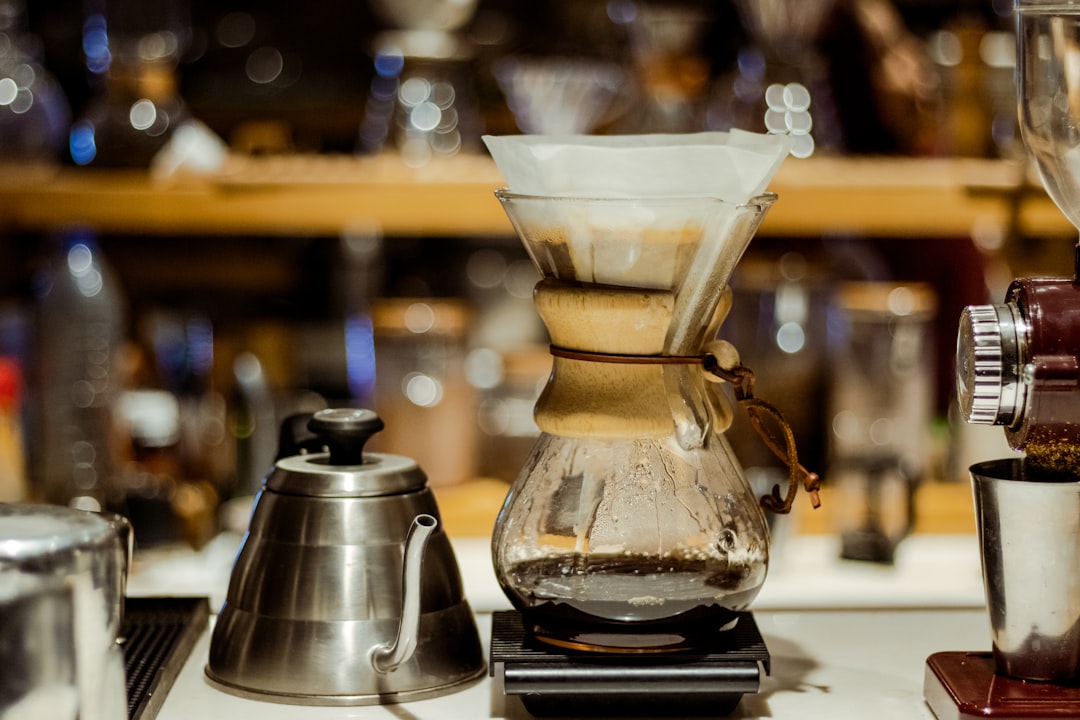 a coffee maker sitting on top of a counter